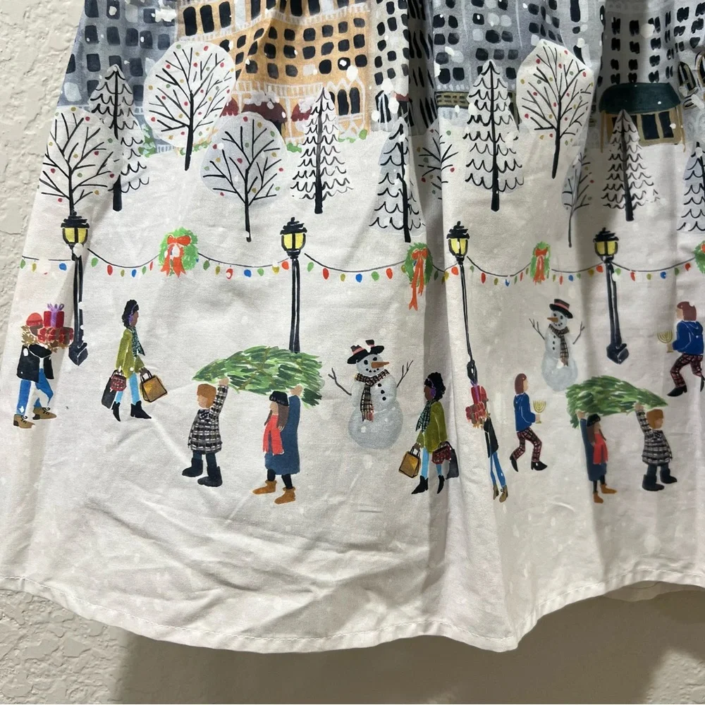 ModCloth Christmas Holiday Skirt City Lights Winter Wonderland Size XS - Picture 7 of 9